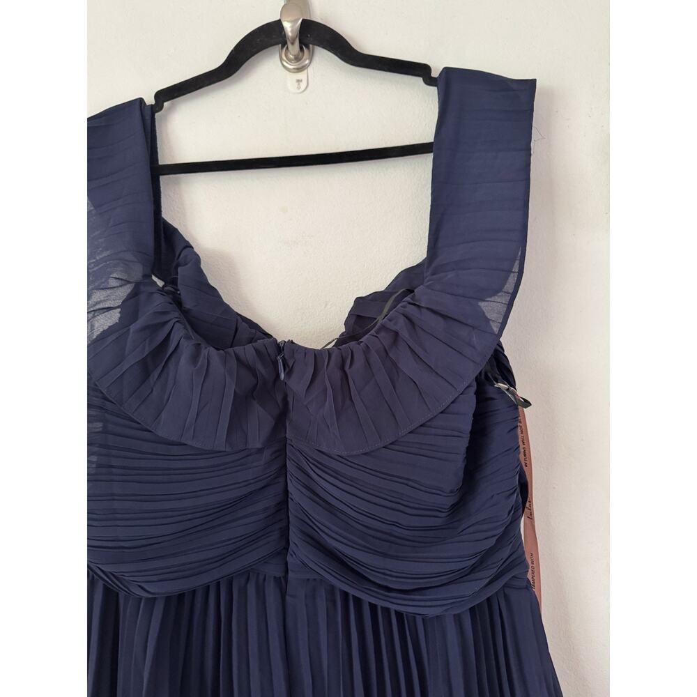 NWT Lulus Always Remarkable Navy Pleated Off the Shoulder Maxi Dress Size 1X - Picture 6 of 9